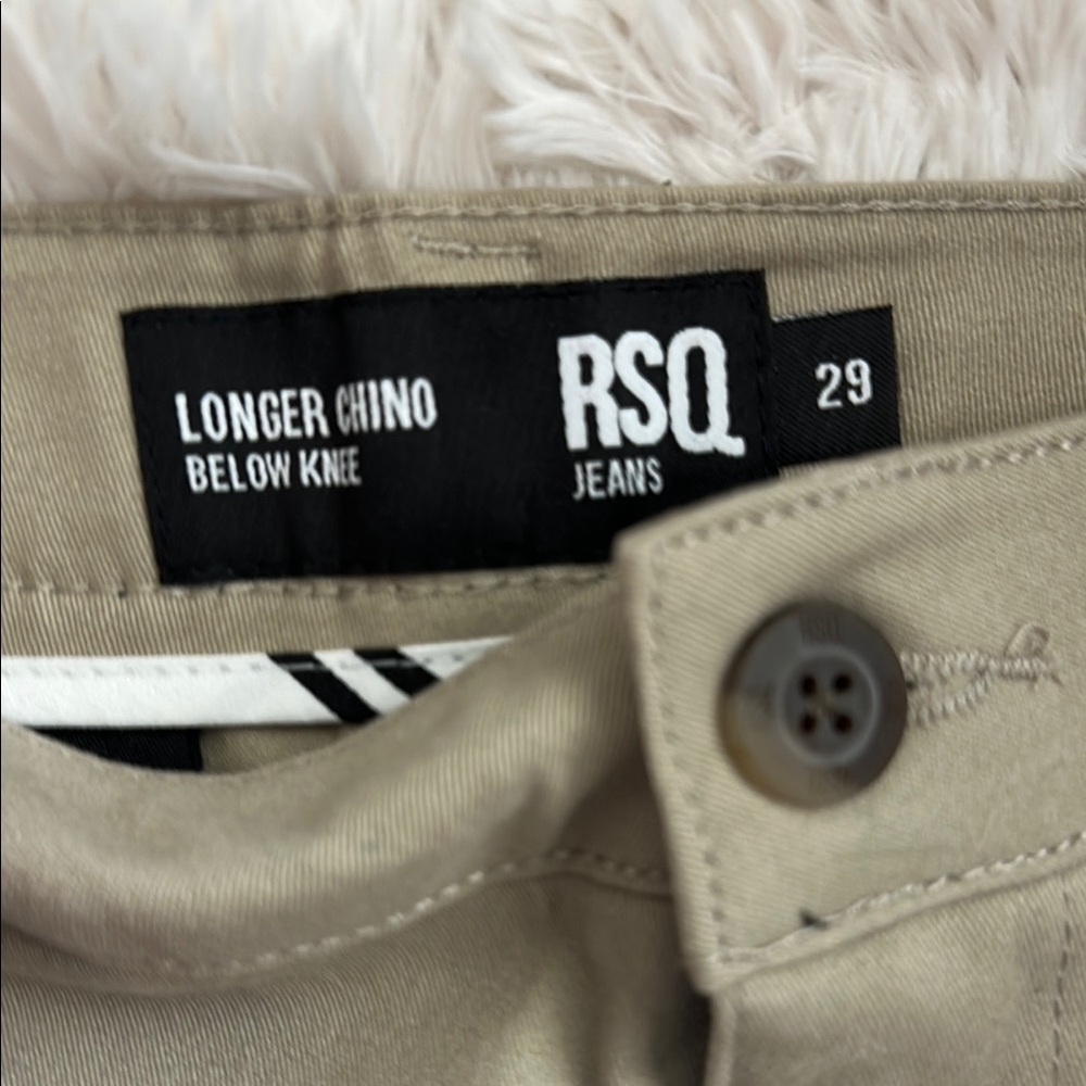 RSQ Tan Flat Front Shorts Casual Style - Picture 3 of 3